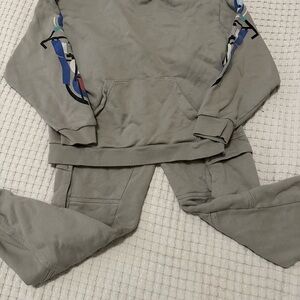 Tea Collection Gray Motorcycle Sweatshirt and Joggers Set